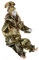 CUTICATE 42cm Handgemachte Halloween Clown Kostüm Porzellanpuppe Spielfigur Dekoration Souvenirs Sammlung Geschenk - Gold