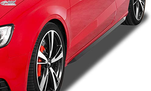 Minigonne laterali 'Slim' compatibile con Audi A3 (8V7) Cabrio 2013- (ABS Nero lucido)