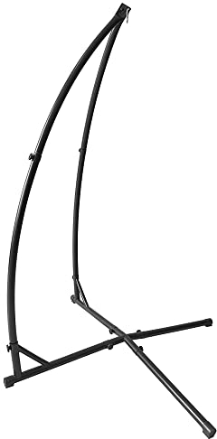 Drumm Stativ för hängande stol, hängmatta stöd X form metallhållare, stålstöd för hängstol och stolar, vikt 120 kg svart 214 x 113 x 110 cm