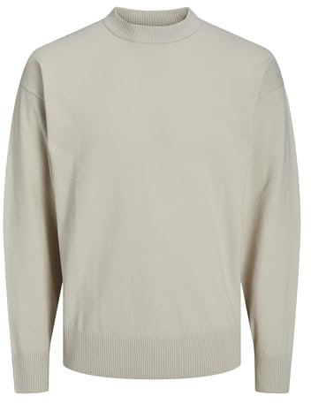 JACK & JONES Herren JCOCOLLECTIVE Knit Crew Neck Strickpullover, Moonbeam, Medium
