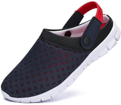 SAGUARO Zuecos para Hombre Mujer Zapatillas de Playa Respirable Ligeras Sandalias Antideslizante para Jardín Río Mar Piscina, Rojo, 41 EU