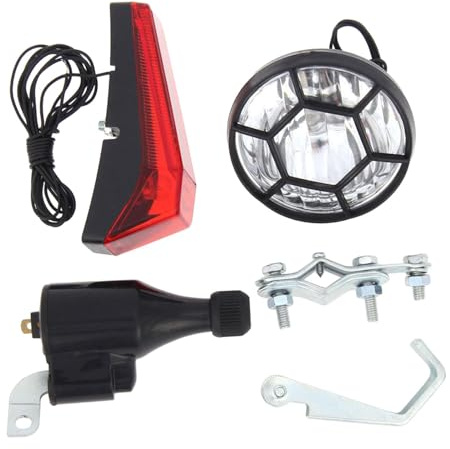 Baoblaze Ensemble d'éclairage de vélo Dynamo, Accessoires de vélo avec câblage Inclus, Phare écologique sûr, générateur de Friction motorisé, b