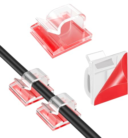 100 Soportes Para Cables Autoadhesivos, Organizador de Cables, Mini Clips Para Cables Para Exteriores, Grapas Cable Pared Organizador de Cables Transparente Con Alta Viscosidad Para Hogar y Oficina