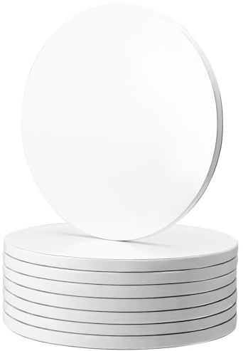 Jostift 8 Stück Cake Board 20CM, Tortenunterlage Rund Tortenplatte Cake Karton Cake Drum Wiederverwendbar Torten Unterplatten für Kuchen und Torten