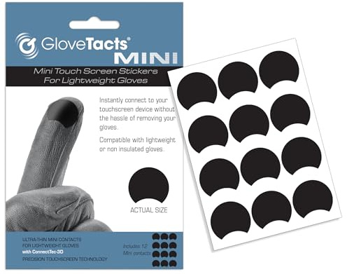 GloveTacts Mini calcomanías conductivas ultrafinas para pantalla táctil para guantes: la forma más fácil de hacer que los guantes ligeros sean compatibles con el tacto