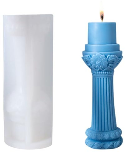 EACHPT Kerzenformen zum Gießen, Kerzen Formen Silikon, DIY Silikonform Kerzen-Gießen Formen,Römische Säule 3D Kerzengießformen,Silikon Kerzen Gießformen für Duftkerzen als Heimdekorationen