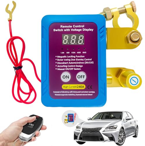 12 V bilbatterifrånkopplare, trådlös fjärrstyrd 12 V 240 A batteridetekterare med batteri dödsbrytare, radiobrytare separationsrelä 12 V med LCD-display för bil traktor RV ATV lastbil båt