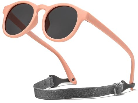 Suertree Barn polariserade solglasögon fjäril UV-skydd gummiglasögon för flickor pojkar ålder 2–10 unisex barn, apelsin