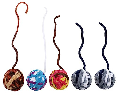 VANZACK 5pièces Balle De Poursuite Interactive pour Chaton Jouet à Mordre Balle à Grelots pour Chat