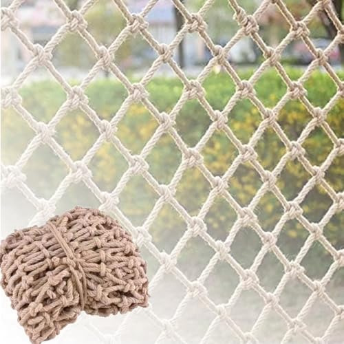 Rete Corda Canapa,Reti Anticaduta,Rete di Sicurezza Protezione Tecnica,1 * 2m,corda spessa 8mm,fori da 10cm,per la protezione dei balconi,decorazione di pareti fotografiche,Rete da arrampicata