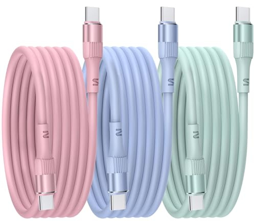 Nebite USB C Charger Cable 60W 6FT, 3 PACK USB C to USB C Charger Cable PD 3.0 Type C Charger Fast Charging Compatible with iPhone 16/16 Pro/15/15 Pro/15 Pro Max, iPad Pro/Air/Mini, MacBook & More
