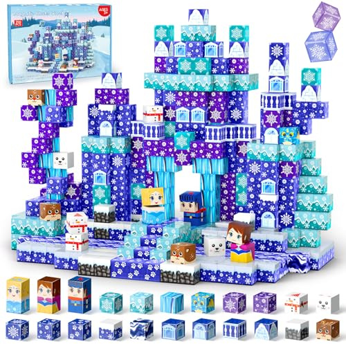 BuzzoXerex Costruzioni Magnetiche, 200 Pezzi Blocchi Magnetici per Bambini 2,5 CM Magnetic Building Blocks con Istruzioni Per l'uso Cubi Magnetici per da 4 5 6 7 8 9 10 Anni