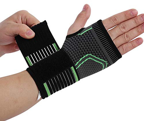 Zerone Palestra Supporto per il Polso, Protezione Sport Unisex Wristband Bracer Knitting Polso Pressurizzato e Palm Brace Guard Bandage con Cintura a Pressione(XL)