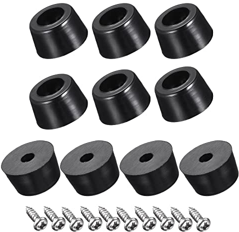 sourcing map 12mm L x 7mm H Rond Caoutchouc Pare-chocs Pieds Inox Acier Vis et Rondelle pour Meubles Électronique Antidérapant 12pcs