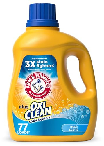 ARM & HAMMER Plus OxiClean Fresh Scent, 77 Loads Liquid Laundry Detergent, 100.5 Fl oz