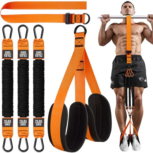 HPYGN Pull Up Assistance Bands, Heavy Duty Resistance Band for Pull Up Assist, Adjustable Weight/Size with Fabric Feet/Knee Rest, Bands for Pull Up Bar for Strength Training, Pull Up Assist Band