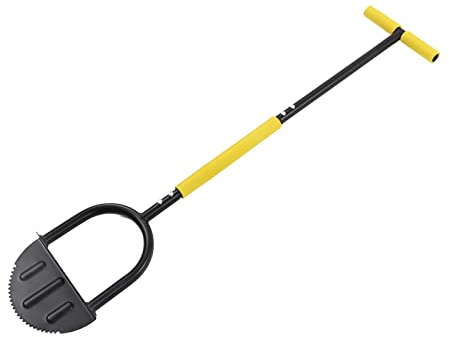 Bordure de Pelouse Manuelle Structure en Acier Demi-lune en Dents de Scie Outil de Pelouse Poignée en T Couvercle en éponge Large Pédale Outil de Coupe de Jardin