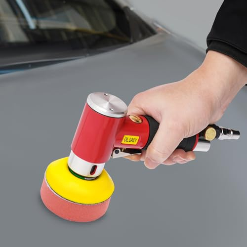 Auto-Poliermaschine, Exzenterpoliermaschine, 10.000 U/min, Paletten 1 / 2 / 3 Zoll, zum Polieren und Wachsen von Autos, Möbel (rot)