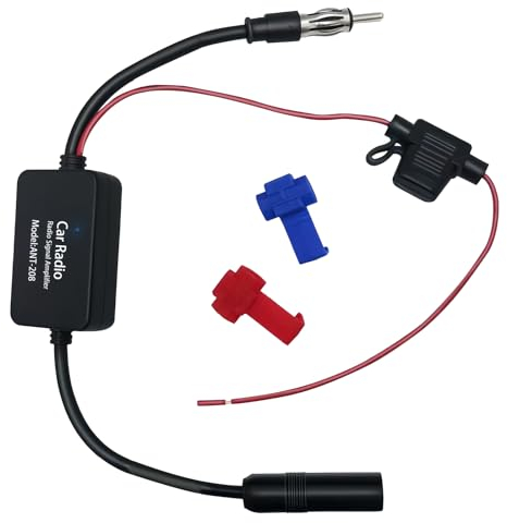 12V Car Radio Signal Booster - FM Antenna Amplifier, Stereo Receiver Adapter