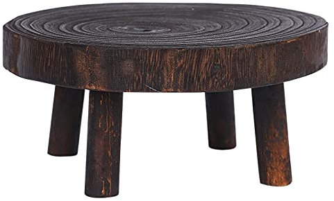 CosyCaya Pedestal de Madera Redonda Decorativa RúStica para Plantas, Soporte Vertical para Plantas, Estante para Plantas en Macetas para Interior, Exterior, DecoracióN del Hogar A