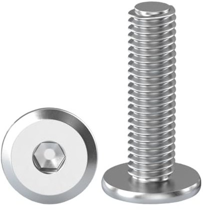 Drenky Viti a Testa Piatta con Esagono Incassato, 10 Pezzi Viti Di Connessione Per Mobili M8 X 30 mm Viti a Testa Semicircolare In Acciaio Inox A2 V2A, Filettatura Completa, Viti a Macchina
