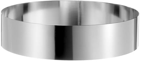 sourcing map Round Cake Ring 8 x 2 Inch Seamless Stainless Steel Pastry Mousse Dessert Ring Mirror Coating for Baking Cooking Making Tool
