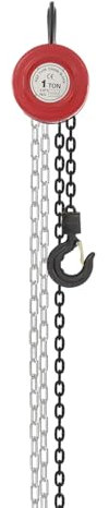 EurHomePlus Manueller Kettenzug, 1T Kettenzug und 3 m Kettenlänge, einfaches Lastenheben, Handkettenzug (Rot)