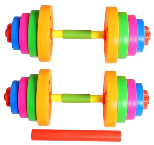 HANABASS 2pcs Adjustable Dumbbell for Preschool Barbell Arm Exercise for Home Kindergarten School Encourages Healthy Fitness Habits Adjustable Weight Options