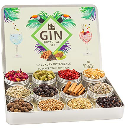 Coffret cadeau Plantes et infusions pour le gin Ensemble de 12 plantes et épices raffinées pour le gin.