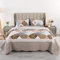 Qucover Brown Quilted Bedspread King Size, Soft Microfiber-Cotton Vintage Patchwork Bed Spread Flower Pattern Lightweight Bedspreads Coverlet Set with Pillow Shams, 230 * 250 cm