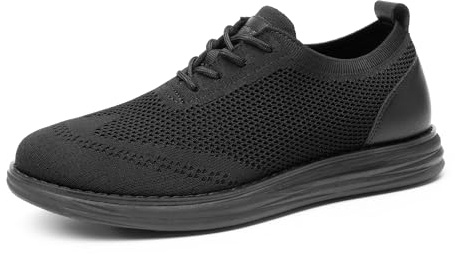 Bruno Marc Herr KnitFlex Breeze Mesh Sneakers Oxfords snörning lätta vardagliga promenadskor | Andningsbar lätt mesh snörning derby promenadskor för arbete och helg