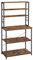 VASAGLE Kitchen Storage Rack, Coffee Bar, Baker’s Rack, Total 6 Shelves and 6 Hooks, for Microwave, Steel Frame, Industrial, 40 x 80 x 167 cm, Rustic Brown and Black KKS019B01