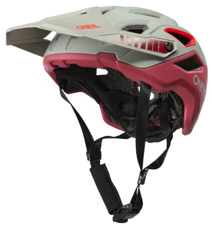 O'NEAL | Mountainbike-Helm | Fahrrad | Leichtgewichtiger Enduro/Trail/Freeride Helm mit Einer 2 Schalen Polycarbonat Konstruktion | Pike Helmet Solid | Erwachsene | Grau/Burgunder | S/M (55-58cm)