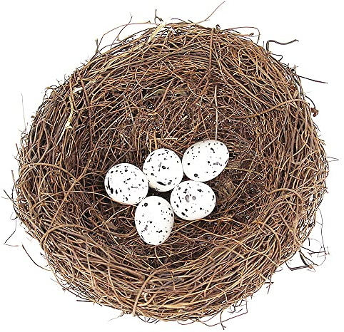 Nido per uccelli, nido artificiale per uccelli, casetta per uccelli, giardino, natura, arte, artigianato, finta gabbia per uccelli vintage, creativa per Pasqua, primavera, decorazione, vetrina