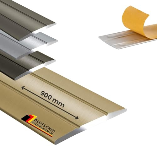 casa pura Profilé de transition autocollant - Barre de transition en aluminium pour sol, seuils de porte, barre de transition, ajustement de hauteur, barre de finition, barre de porte or 1 pièce