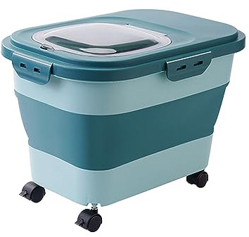 Baoblaze Récipient de Stockage Étanche Boîte Distributrice à Conteneur Pliable avec Couvercle Transparent Bidon à roulettes Conception en, Vert Clair