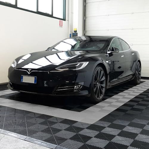 SOGI PAV-03-GR Kit piastrelle in PP per pavimento officina, garage - 40x40 cm - 1 mq - 10 mq - 50 mq - 100 mq - colore grigio (40 x 40 cm = 1 piastrella)