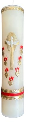 San Rafael Arcangel Holy Spirit Candle for Confirmation or Baptism White Candle Holy Ghost Design Vela Catolica de Confirmacion o Bautizo Del Espiritu Santo Christening Celebration 8 inch