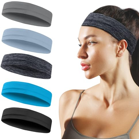 Sport-Stirnbänder für Frauen, Feuchtigkeit Wicking Non Slip Schweißbänder Modische Haarbänder für Workout Yoga Running Gym