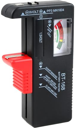 Comprobador de Pilas,Probador Universal de Batería,Omprobador de Para Pilas AA, AAA, C, D, PP3, 9V, 1.5V, Pila Boton,Medidor Tester Comprobador de Carga Batería Para Reciclar Baterías(BT-168)