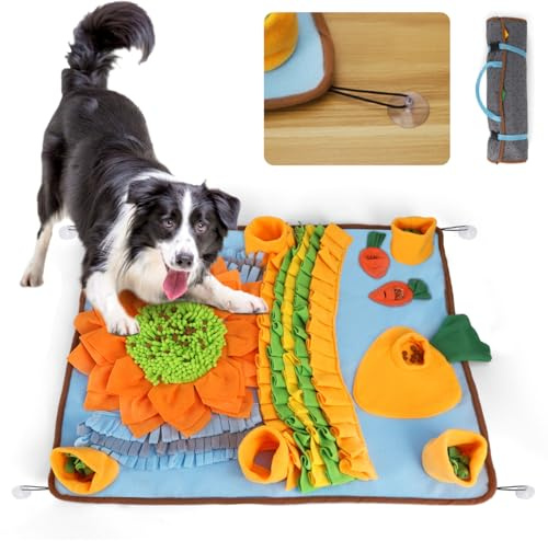 Nobleza Tapis de fouille Chien, Snuffle Mat, Tapis d'alimentation Lente et de Lutte Contre Le Stress, Jeu Intelligence Chien, Reniflant Couverture avec Ventouse Antidérapante, Lavable, Grand, 75x58cm