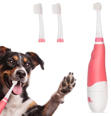 Spazzolino elettrico per cani e gatti, spazzolino elettrico con luce di ricerca/setole morbide, adatto per cani e gatti di piccola taglia