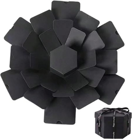 Generico - Scatola fotografica pop-up con immagini, album portatile per adulti - Compleanno, Ringraziamento, San Valentino - 24 x 22 x 1,5 cm - Singolo Attributo