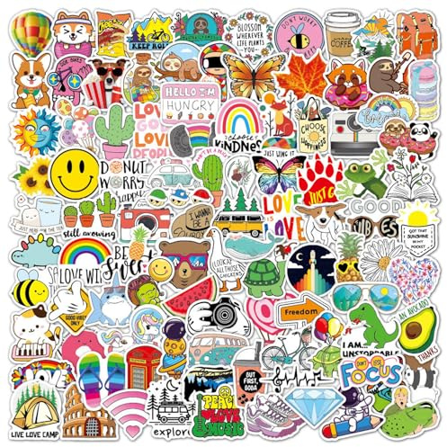 Adesivi Stickers, Adesivi da Viaggio, Impermeabili Adesivi in Vinile, 100 pezzi Adesivo Moda Decorativi, Stickers Aesthetic, Cute Pattern per Scrapbooking, Diari, Album, Valigia, PC, Book, Fai Da Te