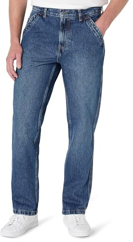 Amazon Essentials Jeans Rigidi Carpenter Stile Workwear, Vestibilità Comoda Uomo, Colore Grigio Slavato Medio, 30 W x 32 L