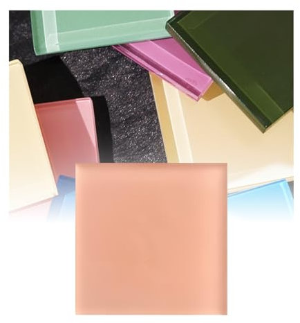 Bloc de Verre 100 pièces pour décoration Murale, Brique de Cristal carrée colorée pour décoration intérieure et extérieure de la Maison (Rose)