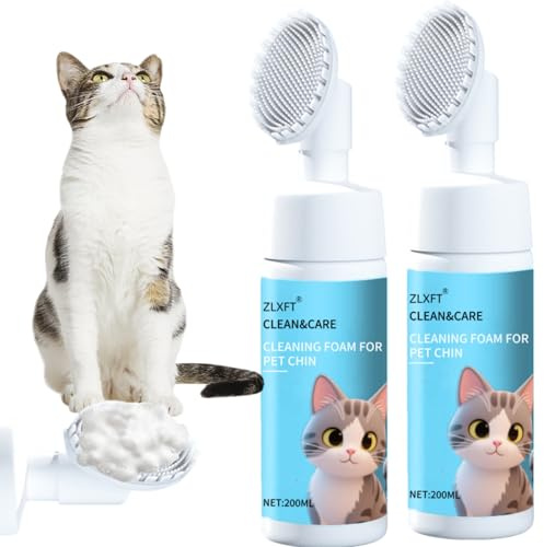 Limpiador para el Mentón de Gatos,Kit Limpiador de Puntos Negros para Gatos,Juego de Cuidado para el Acné de Gato,Crema para el Acné de Gato,Cuidado contra el Acné Felino,Juego de Cuidado de Barbilla