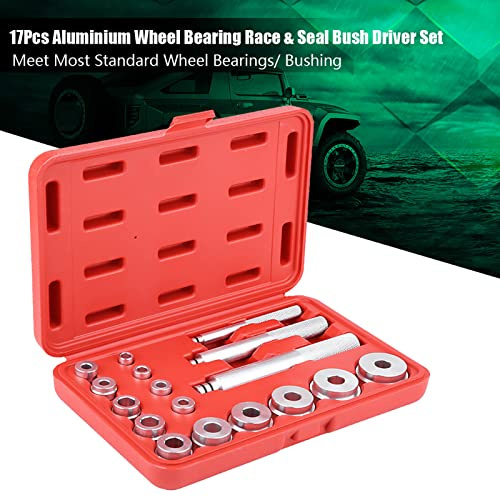 SIXRUN Kit de Herramientas de para Rodamientos de Ruedas de 17 Piezas, Juego de Controladores de Aluminio para Automóviles y Camiones con 14 Adaptadores para una Fácil Reparación