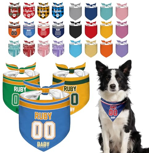 Bandana personalizzata per cani con il tuo logo o testo – Sciarpa triangolare e bavaglino su misura per animali domestici di piccola, media e grande taglia (cani e gatti)