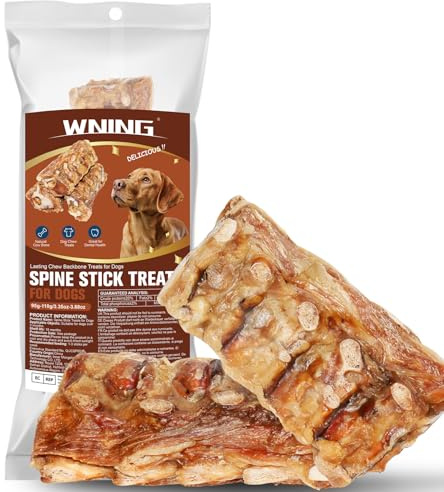 Bâtonnets de Colonne Vertébrale de Bœuf pour Chiens - Friandises Dentaires Longue Durée, Jouet Naturel, Soins Dentaires & Dressage (Beef-FR)